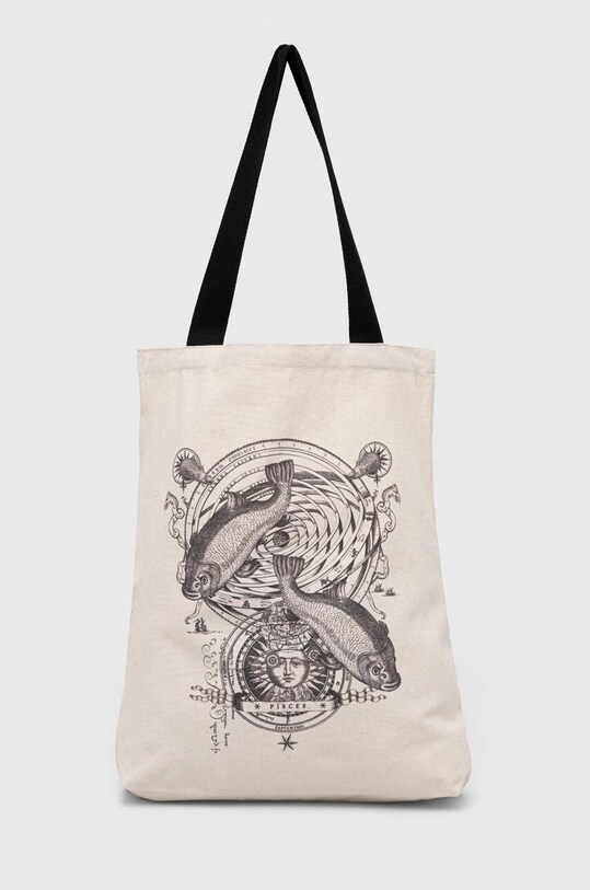 Torba bawełniana z kolekcji Zodiak - Ryby kolor beżowy mieści A4 beżowy RS24.TCM151
