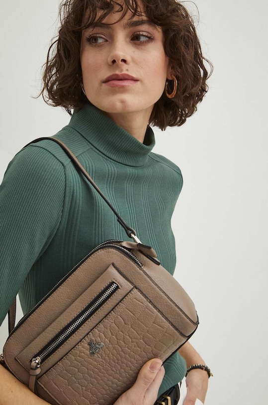 Kabelka dámska z ekologickej kože béžová farba nezmestí A4 béžová RS24.TOD100