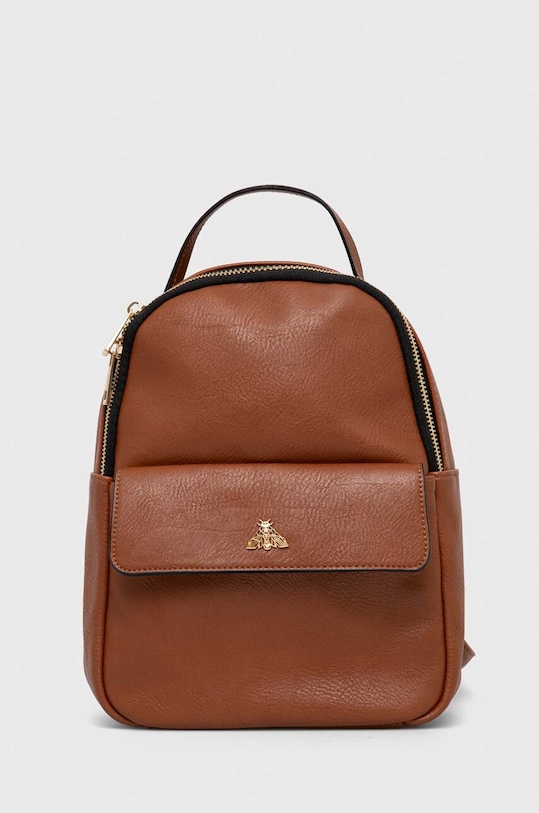 Plecak damski ze skóry ekologicznej kolor brązowy imitacja skóry licowej brązowy RS24.TOD104