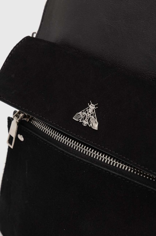 Akcesoria Plecak skórzany damski z zamszowymi wstawkami kolor czarny RS24.TOD510 czarny