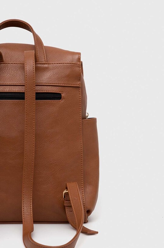 Akcesoria Plecak damski ze skóry ekologicznej gładki kolor brązowy RS24.TOD516 brązowy