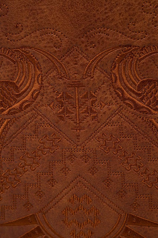 Torebka damska ze skóry ekologicznej z ozdobnym haftem kolor brązowy brązowy RS24.TOD608