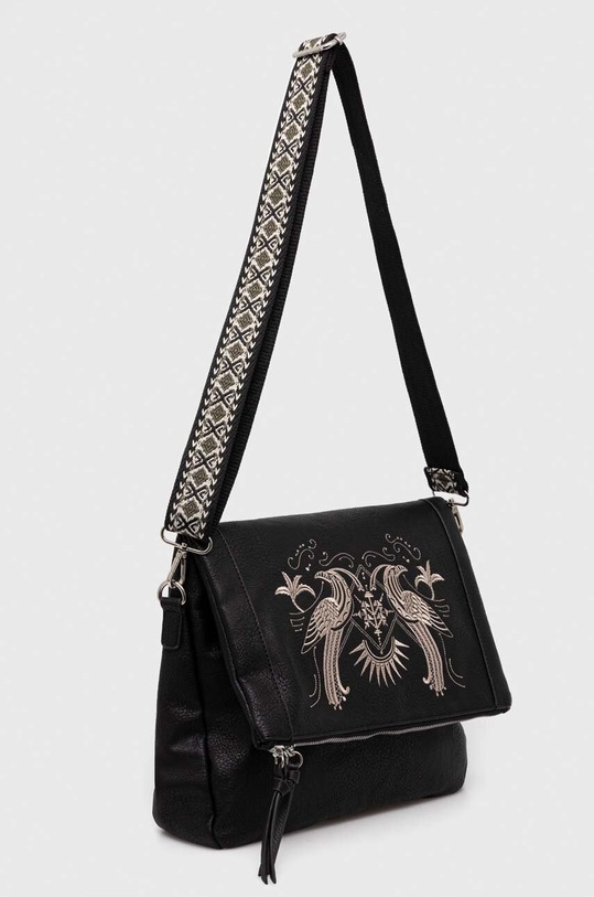 Kabelka dámska z ekologickej kože s ozdobnou výšivkou čierna farba RS24.TOD609 čierna RS24