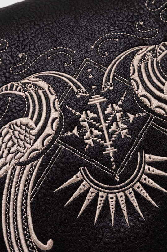 Kabelka dámska z ekologickej kože s ozdobnou výšivkou čierna farba čierna RS24.TOD609