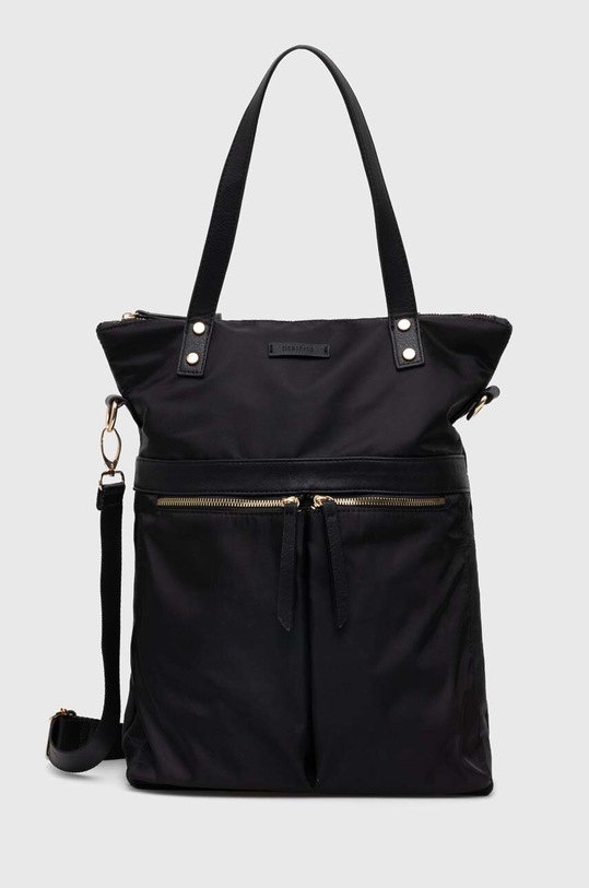 Torebka damska z funkcją plecaka gładka kolor czarny mieści A4 czarny RS24.TOD610