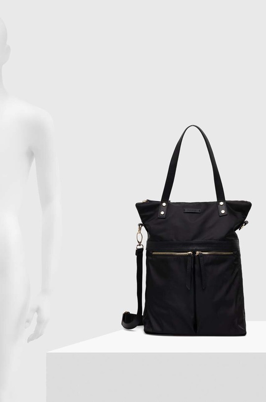 Torebka damska z funkcją plecaka gładka kolor czarny RS24.TOD610