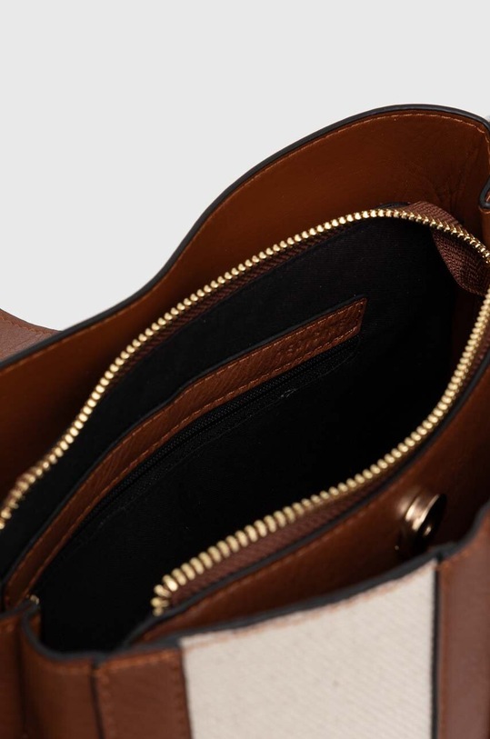 Torebka damska ze skóry ekologicznej z ozdobnymi wstawkami kolor brązowy RS24.TOD700 brązowy