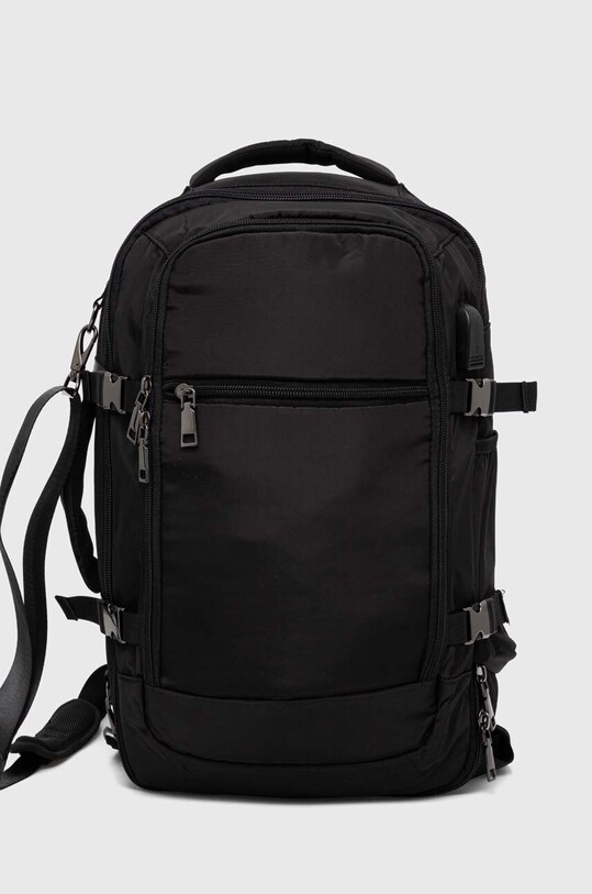Plecak travel wielofunkcyjny unisex gładki kolor czarny mieści A4 czarny RS24.TOD719