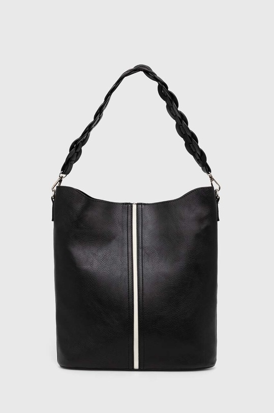 Torebka damska ze skóry ekologicznej kolor czarny mieści A4 czarny RS24.TOD722