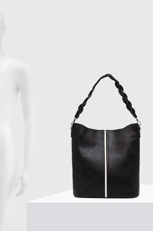 Torebka damska ze skóry ekologicznej kolor czarny RS24.TOD722