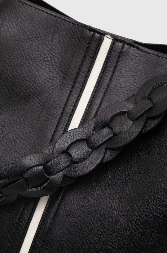 Torebka damska ze skóry ekologicznej kolor czarny czarny RS24.TOD722