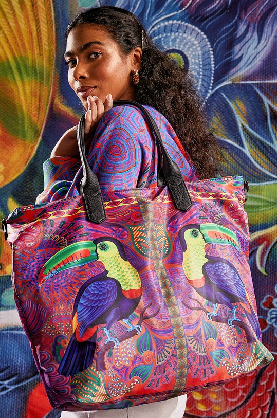 Torebka damska z kolekcji Jane Tattersfield x Medicine kolor multicolor wzorzyste multicolor RS24.TOD852