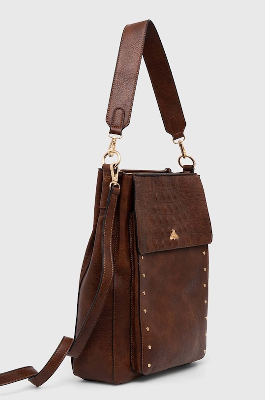 Akcesoria Torebka damska ze skóry ekologicznej kolor brązowy RS24.TOD915 brązowy