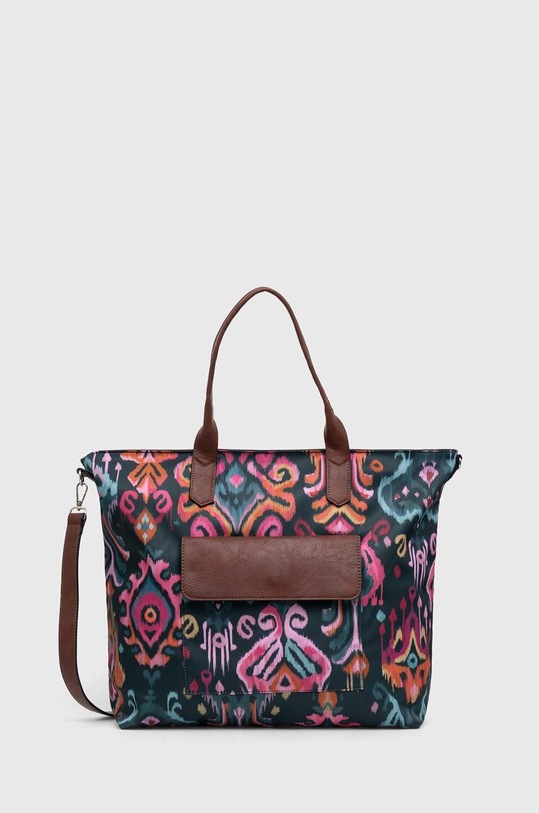 Torebka damska typu shopper wzorzysta kolor turkusowy wzorzyste turkusowy RS24.TOD916