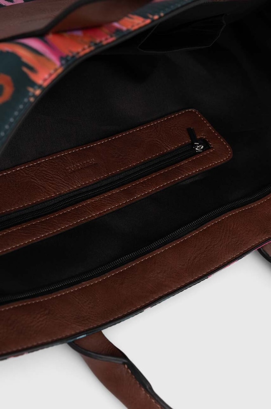 Torebka damska typu shopper wzorzysta kolor turkusowy RS24.TOD916 turkusowy