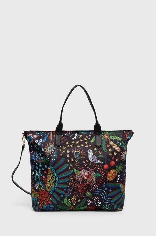 Torebka damska typu shopper wzorzysta kolor czarny RS24.TOD916 czarny RS24