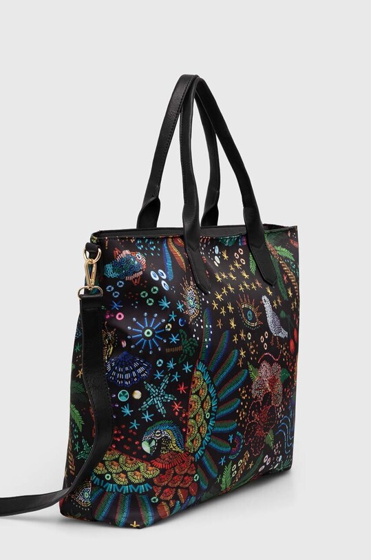 Akcesoria Torebka damska typu shopper wzorzysta kolor czarny RS24.TOD916 czarny