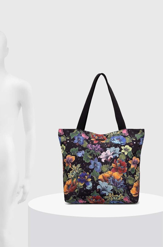 Torebka damska typu shopper wzorzysta kolor czarny RS24.TODC00
