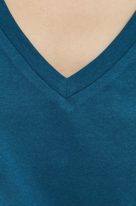 Bavlnené tričko dámske s prímesou elastanu zelená farba RS24.TSD011