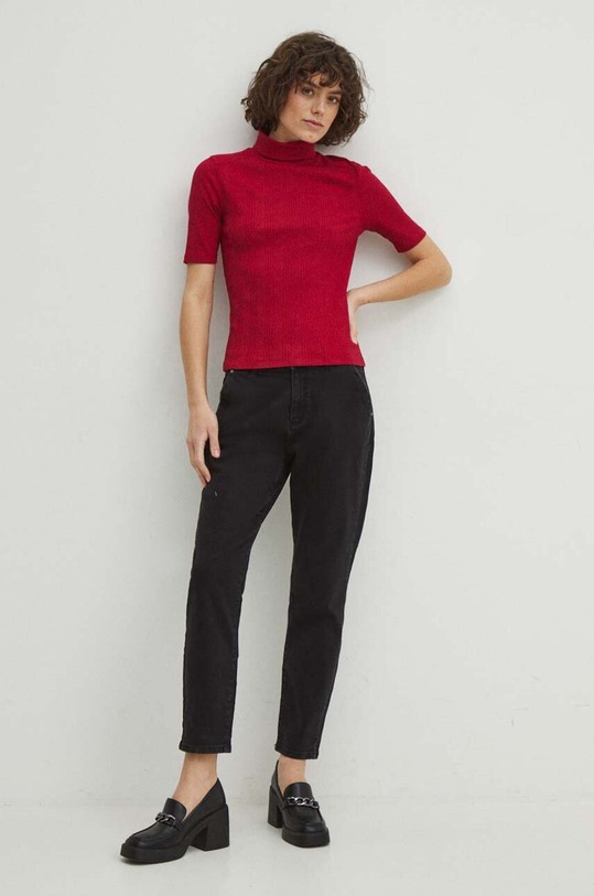 Bavlnené tričko dámske ružová farba RS24.TSD041 ružová RS24