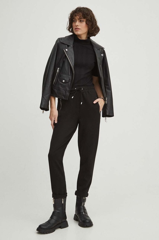 Bavlněné tričko dámské černá barva RS24.TSD041 černá RS24