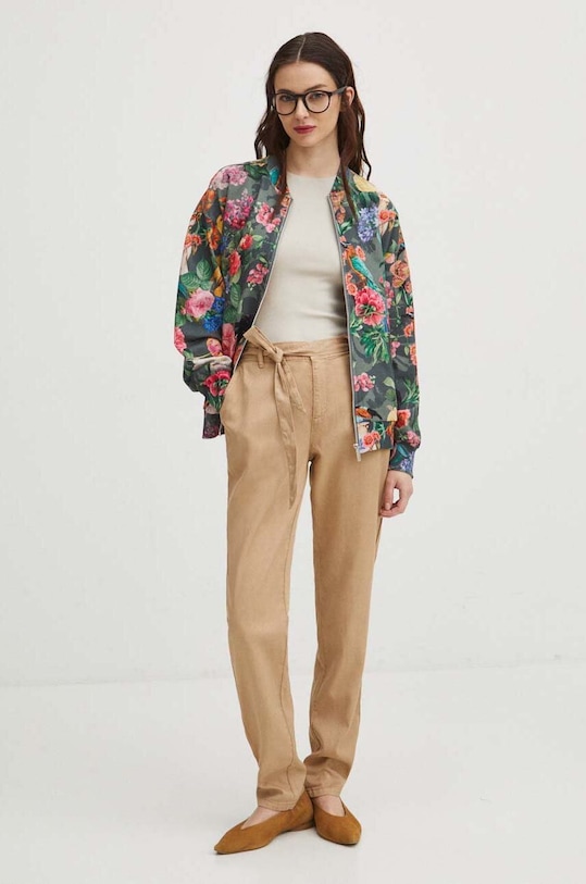 T-shirt damski kolor beżowy RS24.TSD052 beżowy RS24