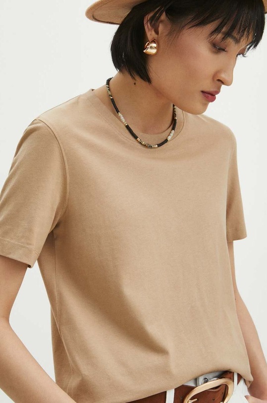 Medicine t-shirt bawełniany beżowy RS24.TSD061
