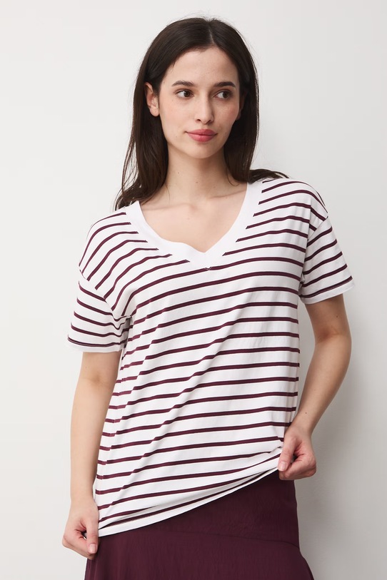 T-shirt damski bawełniany biały RS24-TSD074