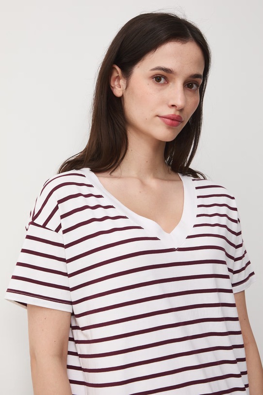 T-shirt damski bawełniany biały RS24-TSD074