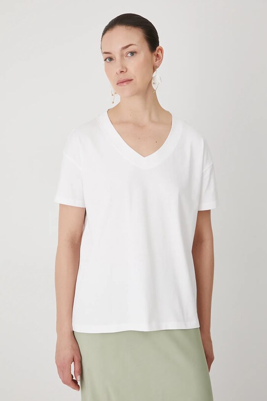 T-shirt bawełniany damski kolor biały biały RS24.TSD074