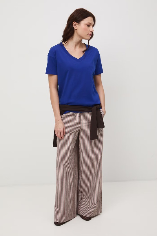 T-shirt damski bawełniany niebieski RS24-TSD074