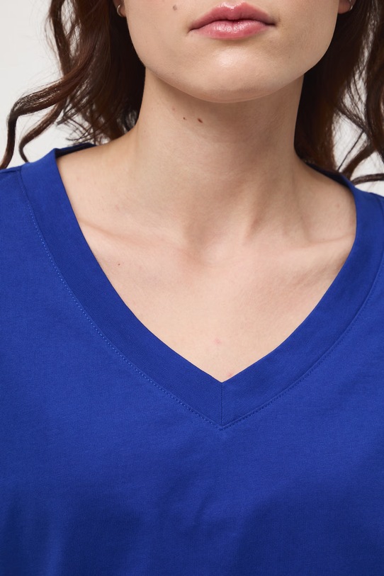 T-shirt damski bawełniany RS24-TSD074 niebieski