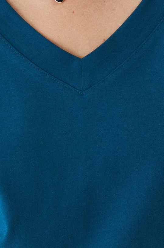 T-shirt bawełniany damski kolor zielony RS24.TSD074 turkusowy