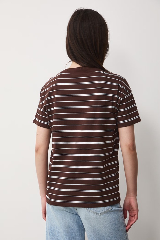 Odzież T-shirt damski bawełniany RS24-TSD074 brązowy