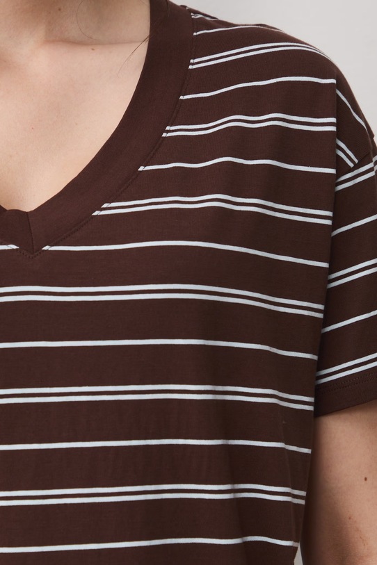 T-shirt damski bawełniany RS24-TSD074 brązowy