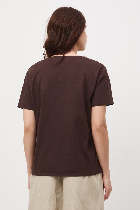 Odzież T-shirt damski bawełniany RS24-TSD074 brązowy