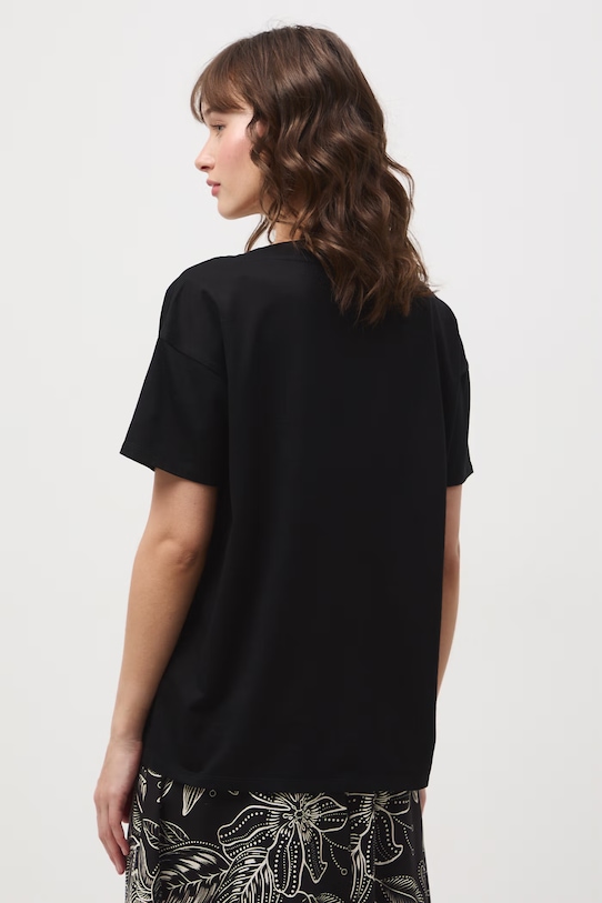 Odzież T-shirt bawełniany damski kolor czarny RS24.TSD074 czarny