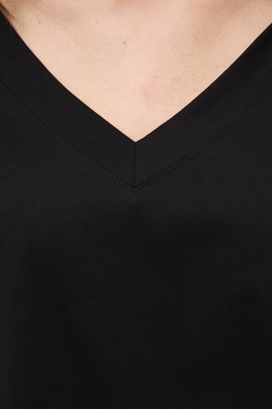 T-shirt bawełniany damski kolor czarny RS24.TSD074 czarny