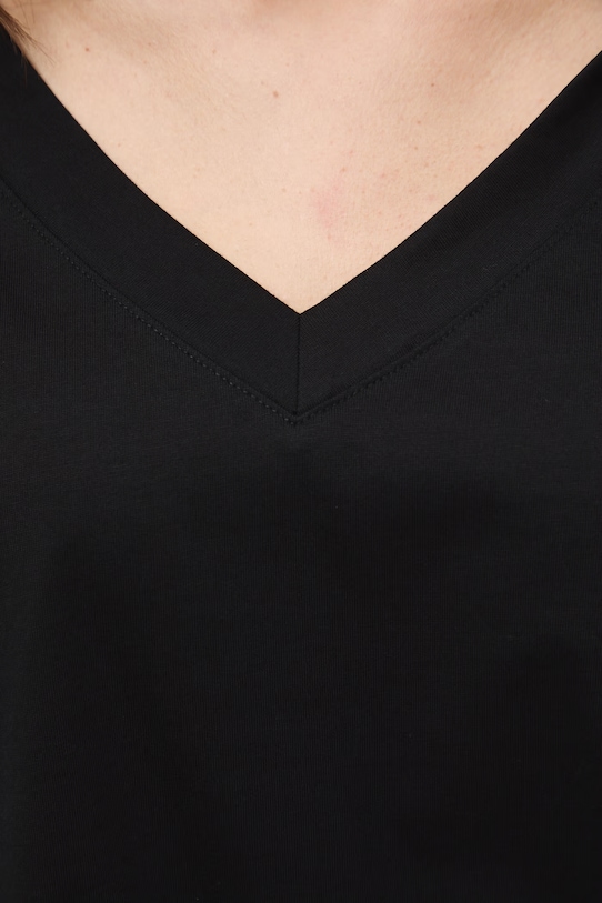 T-shirt bawełniany damski kolor czarny RS24.TSD074 czarny