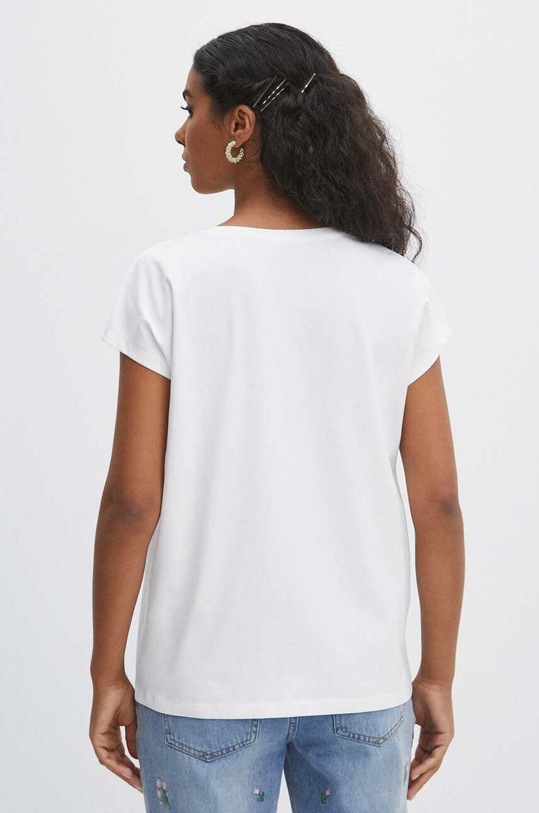 Oblečení Bavlněné tričko dámské bílá barva RS24.TSD076 bílá
