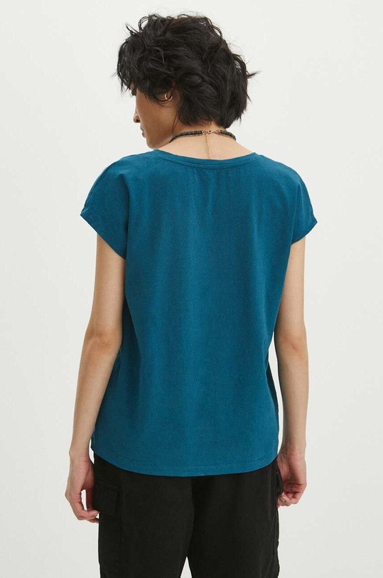 Odzież T-shirt bawełniany damski kolor turkusowy RS24.TSD076 turkusowy