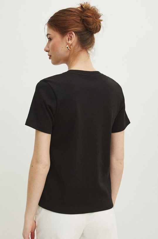 Odzież T-shirt bawełniany damski interlock kolor czarny RS24.TSD082 czarny