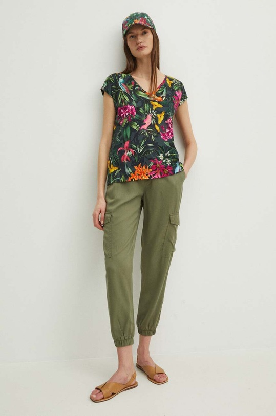 Bavlněné tričko zelená barva RS24.TSD096 zelená RS24