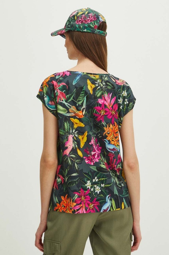 Oblečení Bavlněné tričko zelená barva RS24.TSD096 zelená