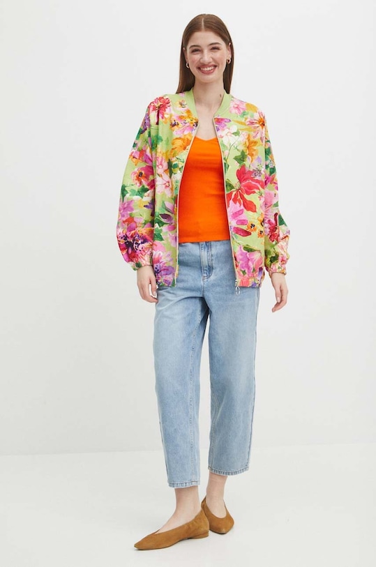 T-shirt bawełniany damski kolor pomarańczowy RS24.TSD0A1 pomarańczowy RS24