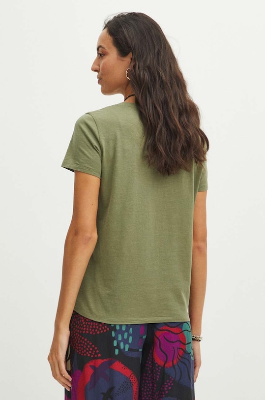 Oblečení Bavlněné tričko zelená barva RS24.TSD0B5 zelená