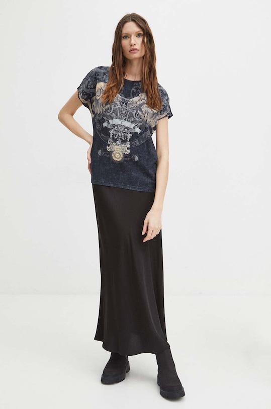 Odzież T-shirt bawełniany damski z kolekcji Zodiak - Baran kolor szary RS24.TSD150 szary