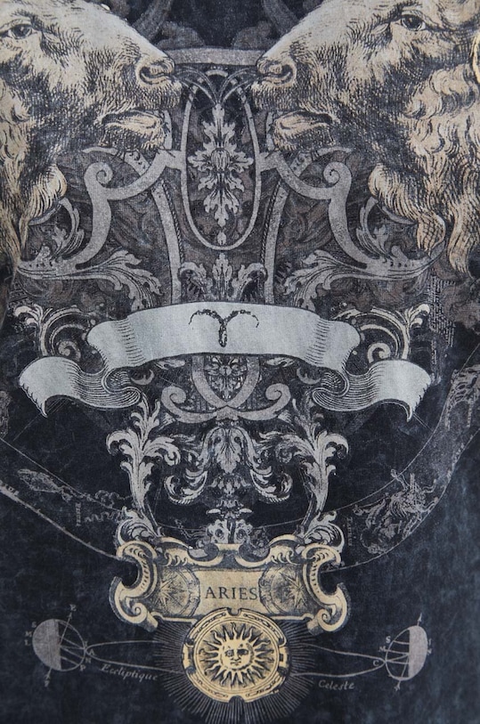 T-shirt bawełniany damski z kolekcji Zodiak - Baran kolor szary RS24.TSD150