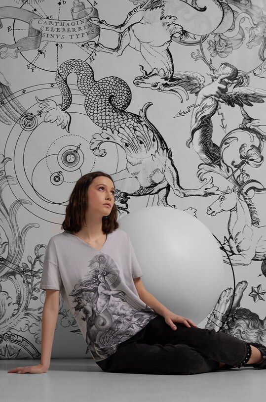 Medicine tricou din bumbac print gri RS24.TSD156