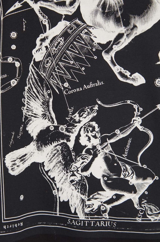 Bavlněné tričko dámské s elastanem z kolekce Zvěrokruh - Střelec černá barva RS24.TSD159